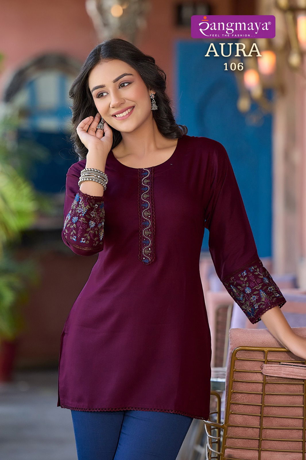 Aura By Rangmaya Rayon Tunic Ladies Top Wholesale Shop In Surat
